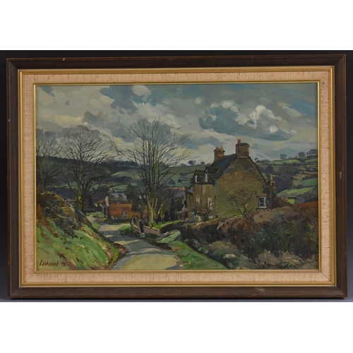 5333 - Peter Lockwood A Derbyshire Lane signed, dated 78, oil on hardboard, 39.5cm x 59.5cm