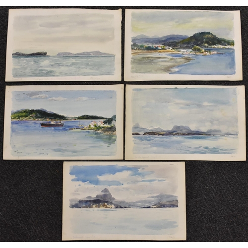 5340 - F Henry Mason, a small folio of five watercolour sketches - landscapes/seascapes (5)