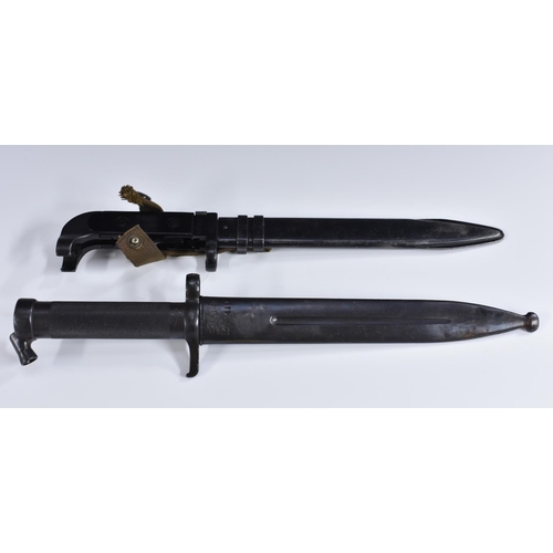 3540 - An SLR type knife bayonet, 20cm fullered blade, two-piece grip, scratched serial no.H5154,black pain... 