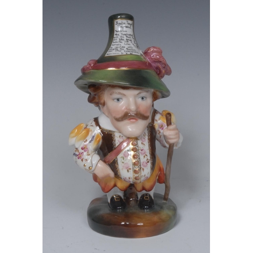 137 - A Royal Crown Derby Tall Mansion House Dwarf, he stands holding a stick, wearing a pointed hat and w... 