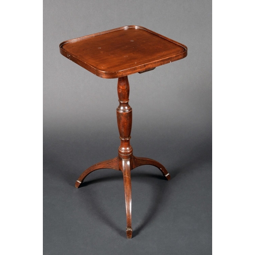 1569 - A 'George III' mahogany tripod wine table, rounded rectangular top with shallow gallery, turned urnu... 