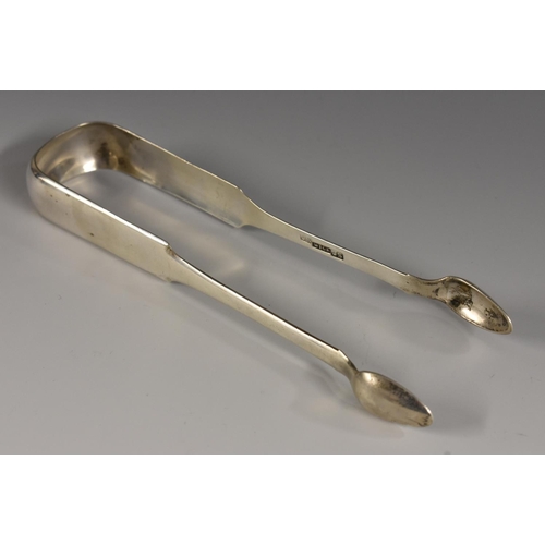 21 - A pair of rare Scottish Provincial silver sugar bows, quite plain, 16cm long, John Sellars, Wick c.1... 