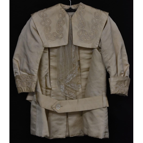 3453 - A late 19th Century silk child's page boy style jacket, sailor boy collar, mid length cuffed sleeves... 