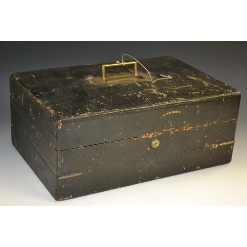 5122 - A late Victorian black leather rectangular writing slope, Dispatch & Writing Case, Registered No. 33... 