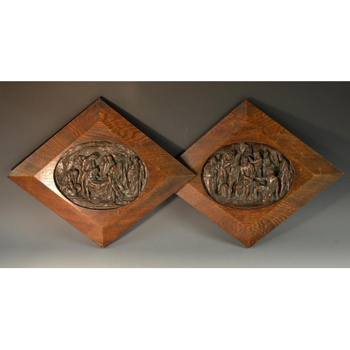 5139 - A pair of 19th century electrotype oval plaques, in relief with Christ Crowned with Thorns and The D... 