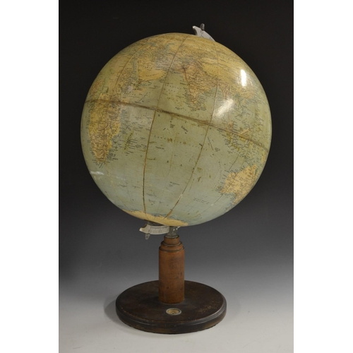 5166 - A Phillips' 13.5'' Standard Globe, by George Phillip & Son Ltd, aluminium horizon band, stepped geom... 