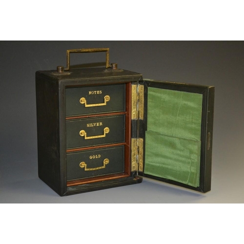 5196 - A Victorian leather bound novelty gentleman's desktop money safe, by Baxter, Cockspur St [London], a... 