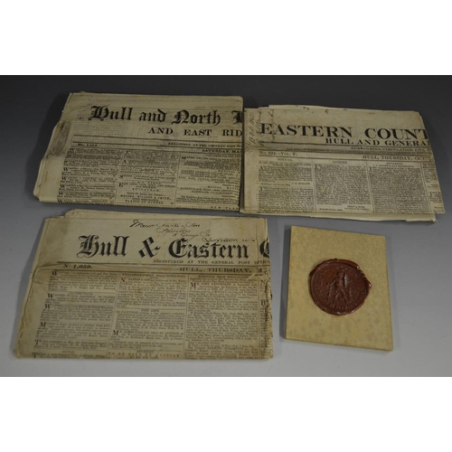 5909 - Ephemera - 19th century newspapers, comprising Eastern Counties Herald, October 13th, 1832, No. 224,... 