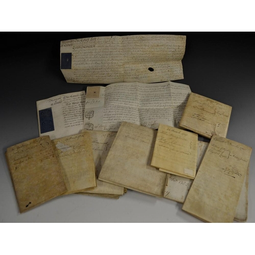 5913 - Legal History - Lincolnshire - a collection of vellum manuscripts, indentures and other documents, c... 