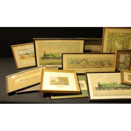 129 - Pictures & Prints - 19th century prints and engravings, including George Baxter, Locomotives, etc