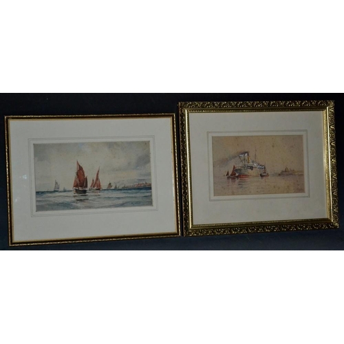 3111 - William Edwin James Dean (Royal Crown Derby Artist) Sail and Steam on the Thames signed, dated o9, w... 