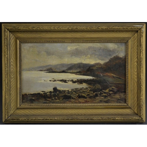 3184 - English School (19th century) The Edge of the Lake oil on canvas, 21cm x 36cm