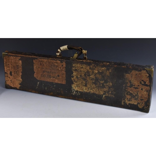 3380 - Shooting - a Victorian Scottish bras-mounted leather rectangular gun case, by Charles Ingram, Gun & ... 