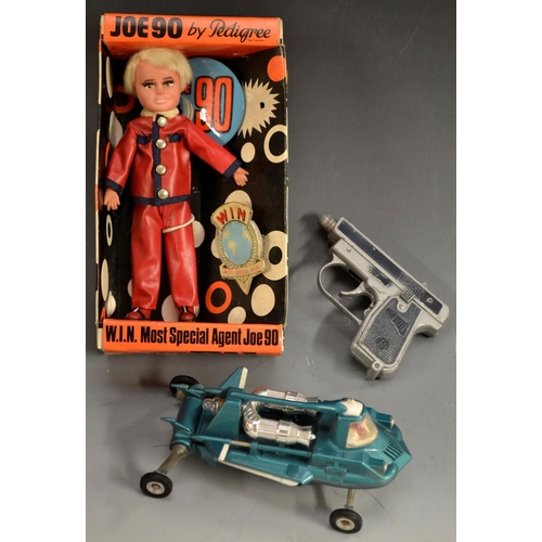 5084 - Joe 90 - Pedigree Joe 90 doll, glasses, badges etc, boxed ;  Lone star cap gun;  Dinky Toys Joes Car... 