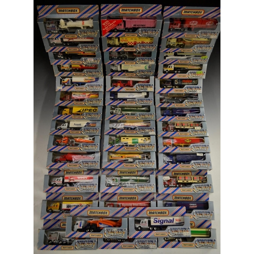 5237 - Matchbox Toys - Convoy Articulated wagons, inc Kenworth car transporter;  Rocket transporter, Peterb... 