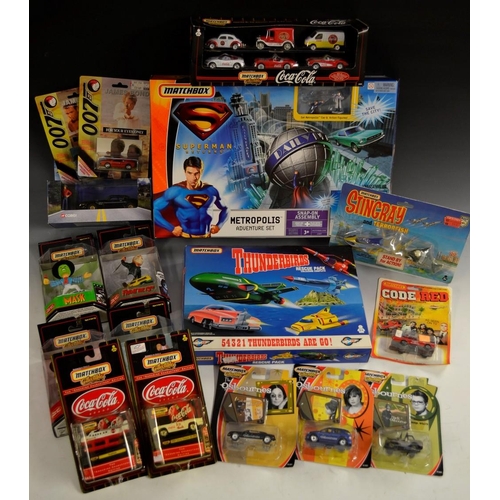 5254 - Matchbox Toys - Superman Metropolis adventure set;  Thunderbirds Rescue pack;  others Stingray; Smok... 