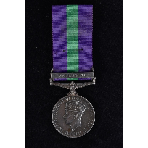 3777 - Medal, GSM 1918-62, GVI, IND.IMP./clsp. Palestine (1936-39) - 8th Hussars, 4744621 Tpr. E. Hope, 8-H... 