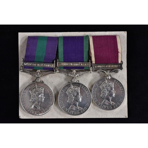 3790 - Medals, GSM/CSM/Army LSGC, group of three, Sgt. J.A. Spencer, REME, GSM 1918-62 EIIR/clsp. Arabian P... 