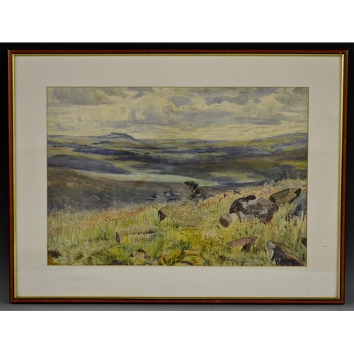 3067 - F McKel** Near Glengesh, County Donegal indistinctly signed, watercolour, 36.5cm x 53cm