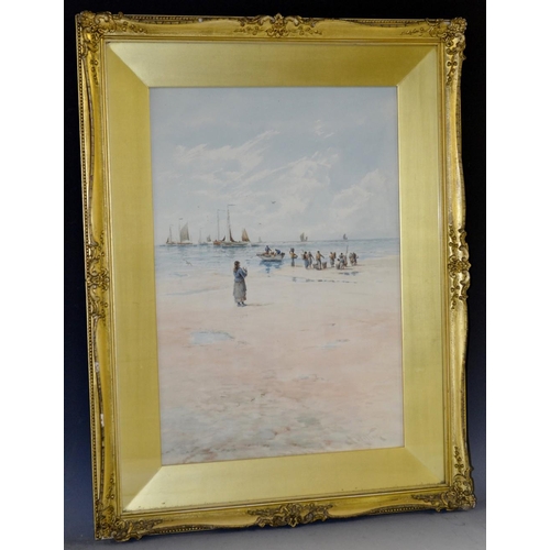 3084 - I** WIlton (19th century) Going Out To Sea signed, watercolour, 50cm x 34cm