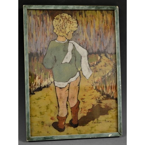 3098 - Jean Ives  Girl in Green mixed media, 27.5cm x 19.5cm