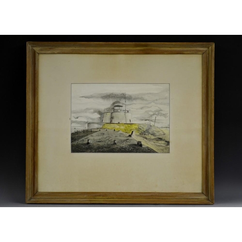 3111 - Leonard Man**h? Miss Debenham's Folly, Aldburgh, Suffolk signed, dated 9/9/49, watercolour and gouac... 