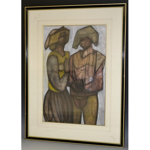 3126 - Peter Nuttall (Bn.1943) Figures signed, dated 1967, watercolour and gouache, 54cm x 36cm