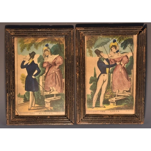 4034 - English School (early 19th century), a pair of satires, The Husband and The Lover, Pubished by J. Fa... 