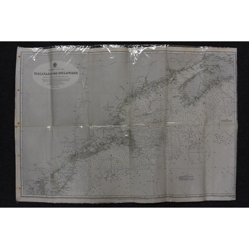 4046 - English School (early 20th century), nautical map or chart, Halifax to the Delaware, North America -... 