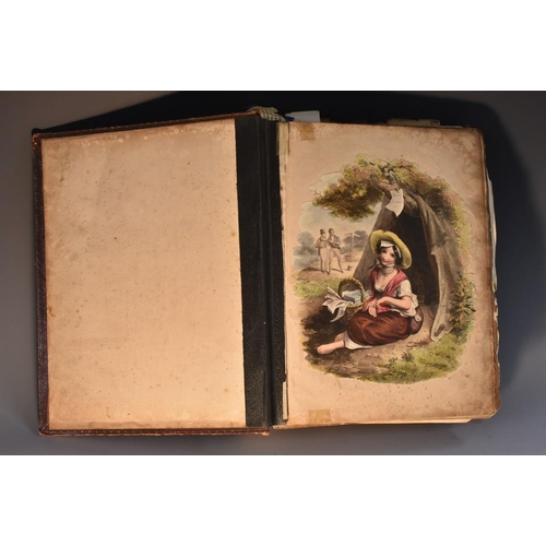 4052 - A mid-19th century lady's scrap and commonplace book, inscribed throughout in ink MS with original a... 