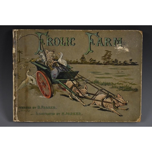 4085 - Children's Book - Parker (B), Frolic Farm, Pictures by N. Parker, W. & R. Chambers, Limited, London ... 