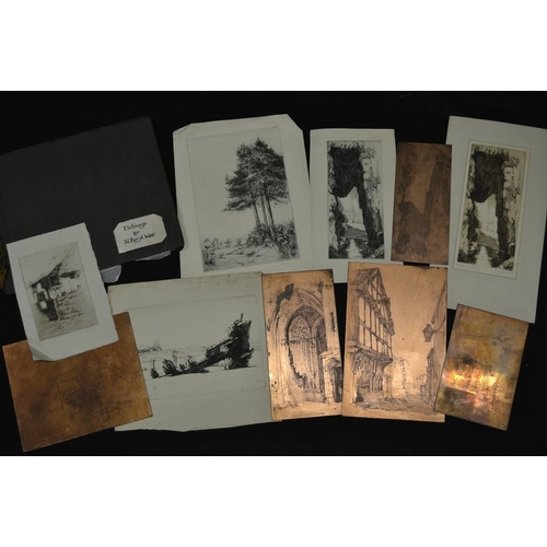 3374 - Marguerite Beryl West - an interesting collection of etchings, many signed in pencil, coastal subjec... 