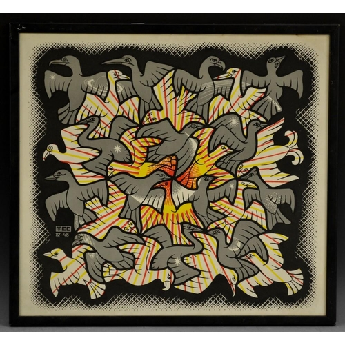 3375 - Maurits Cornelis Escher (1898-1972) after Sun & Moon, printed in colours and black tones, 50cm x 55c... 