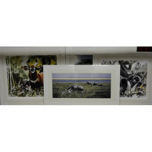 3390 - Wolfgang Weber, after, Elephants in East Africa, giclee print, signed to margin, edition number 572/... 