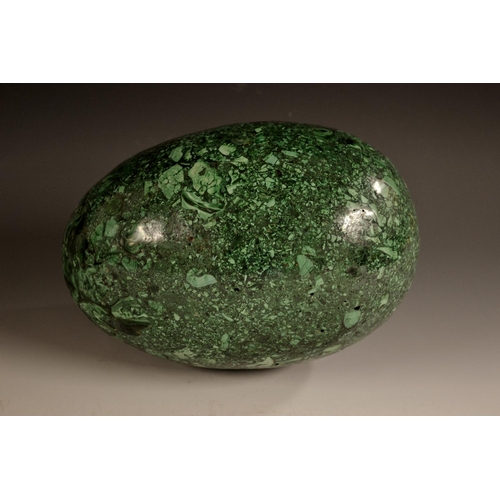 86 - A substantial and extremely large malachite egg ,