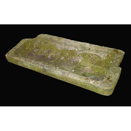 1602 - A 19th century gritstone sink, of shallow proportions, 137cm wide