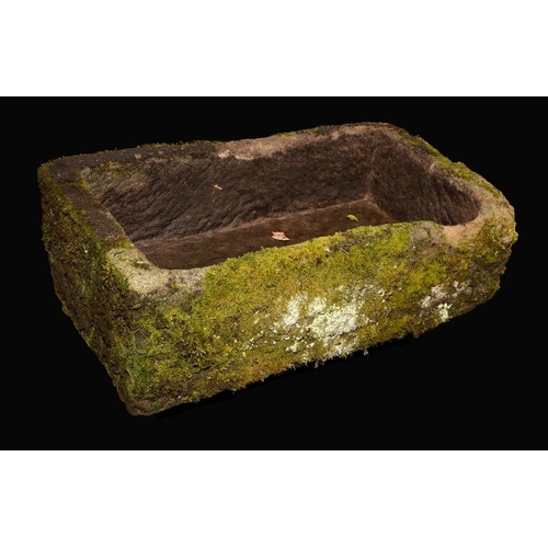 1845 - A 19th century Derbyshire gritstone trough,  28cm high, 90cm long, 51cm wide