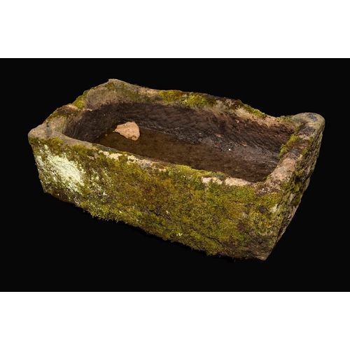 1846 - A 19th century Derbyshire gritstone trough,  29cm high, 92cm long, 52cm wide