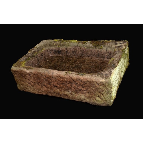 1848 - A 19th century Derbyshire gritstone trough, 24cm high, 83cm long, 53cm wide