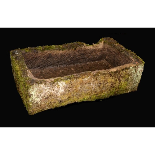 1849 - A 19th century Derbyshire gritstone trough, 26cm high, 95cm long, 52cm wide