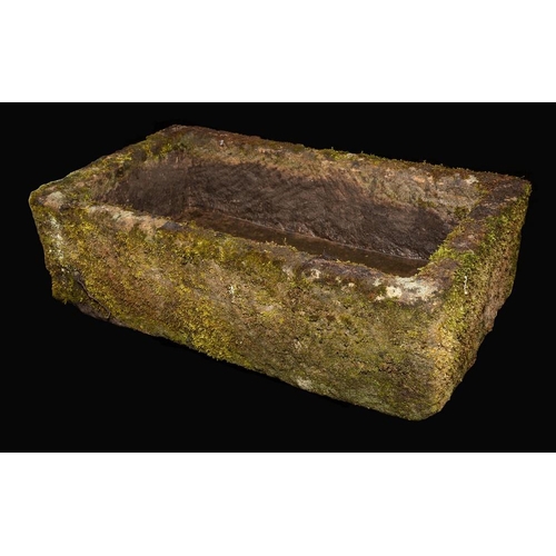 1850 - A 19th century Derbyshire gritstone trough, 27cm high, 89cm long. 50cm wide