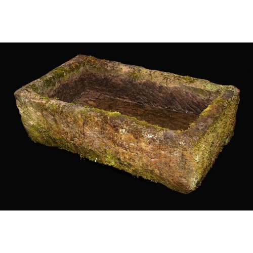 1851 - A 19th century Derbyshire gritstone trough, 28cm high, 93cm long, 52cm wide