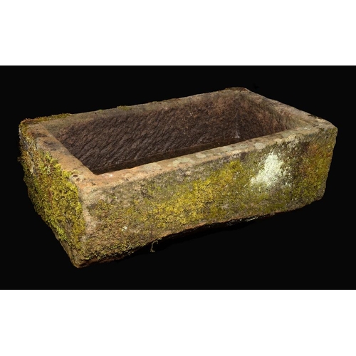 1852 - A 19th century Derbyshire gritstone trough, 29cm high, 92cm long, 51cm wide