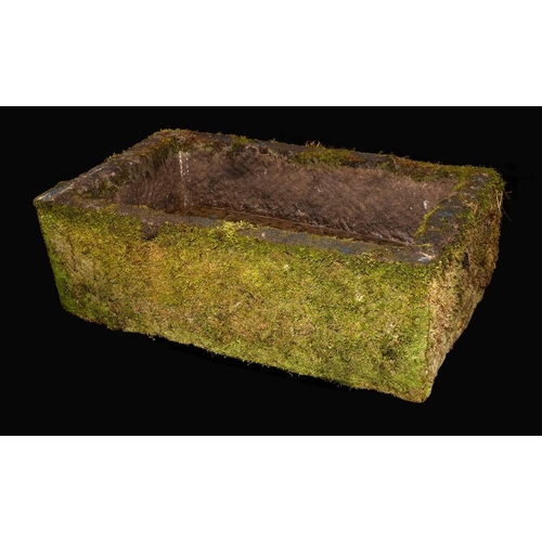 1853 - A 19th century Derbyshire gritstone trough, 30cm high, 91cm long, 52cm wide