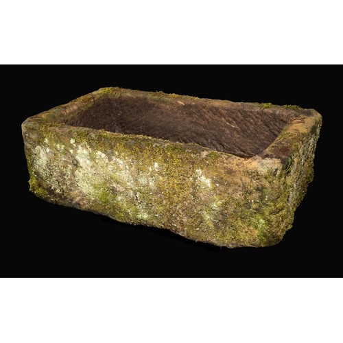 1854 - A 19th century Derbyshire gritstone trough, 30cm high, 94cm long, 52cm wide