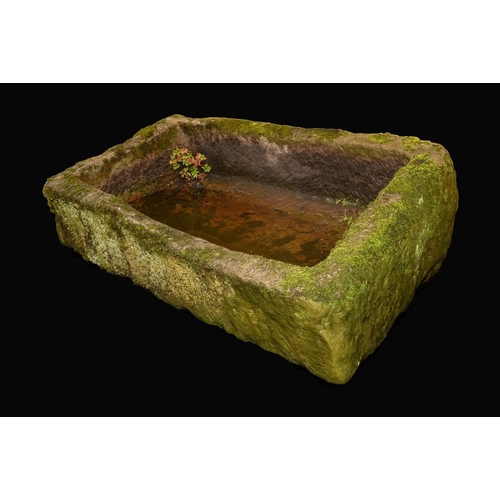 1855 - A 19th century Derbyshire gritstone trough, 39cm high, 158cm long, 89cm wide