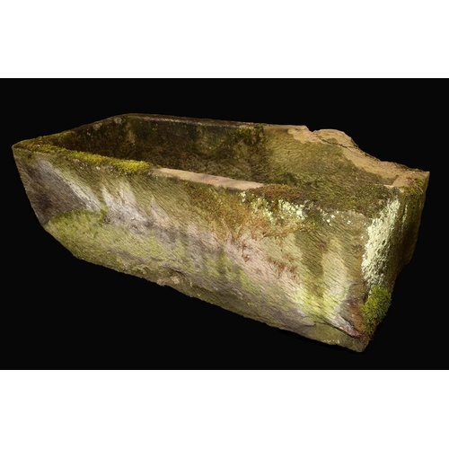 1857 - A 19th century Derbyshire gritstone trough, 61cm high, 186cm long, 86cm wide