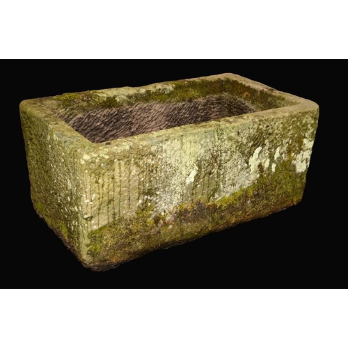 1858 - A 19th century Derbyshire gritstone trough, 62cm high, 141cm long, 83cm wide