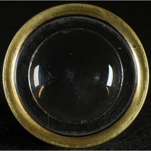 5331 - Cartography - a 19th century lacquered brass tripod map reading lens, 4.5cm diam