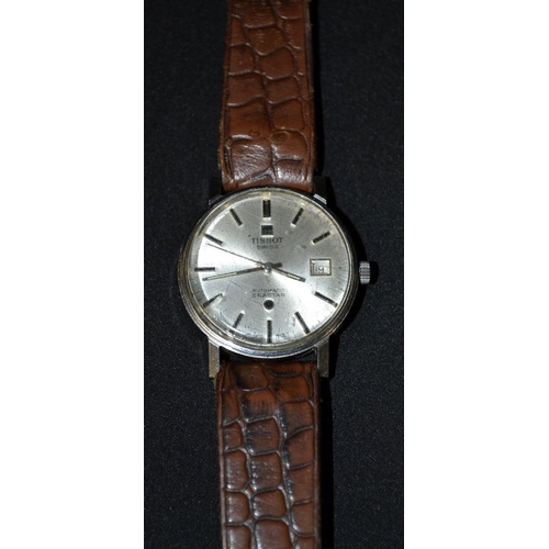 3030 - Tissot - a vintage 1970s Seastar automatic wrist watch, brushed silvered dial, baton markers, centre... 